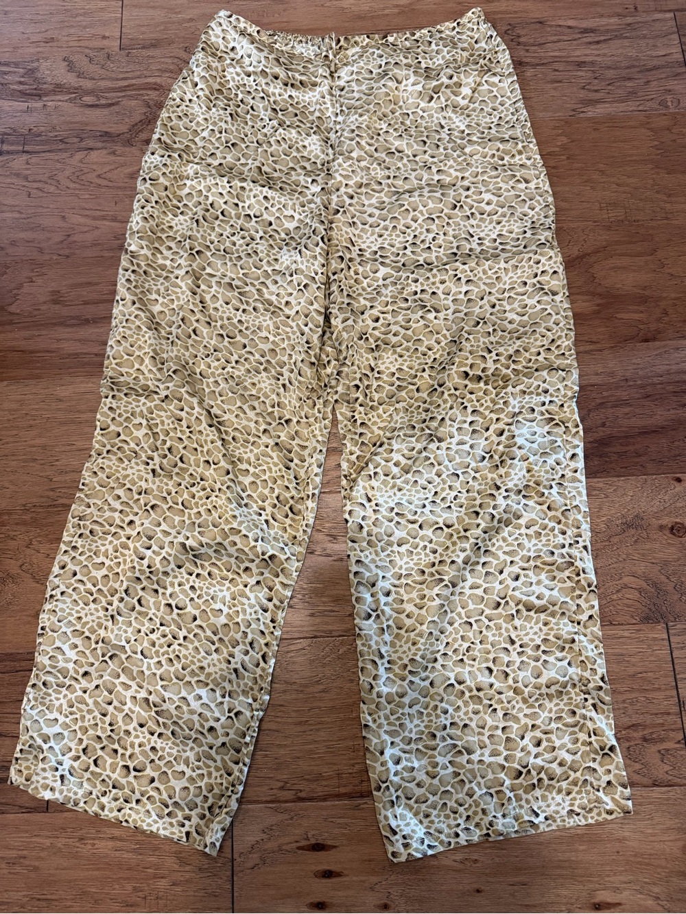 100% Silk Lightweight Patterned Pants Size Large
